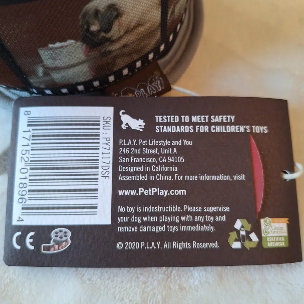 P.L.A.Y.'s Hollywoof Cinema‎ Momo's Movie Reel Fun Dog Toy New Squeaks Crinkle